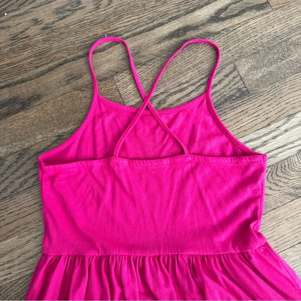 Girls' Pink Sleeveless Tiered Dress - Picture 2 of 2